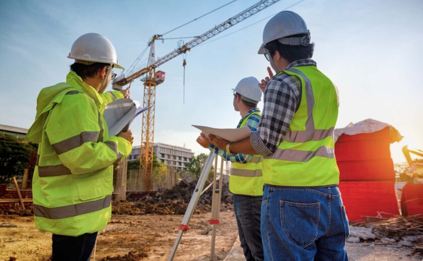 Construction,Engineers,Discussion,With,Architects,At,Construction,Site,Or,Building
